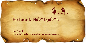 Holpert Mátyás névjegykártya