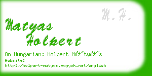 matyas holpert business card